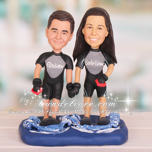 Water Skiing Skier Wedding Cake Toppers - Click Image to Close